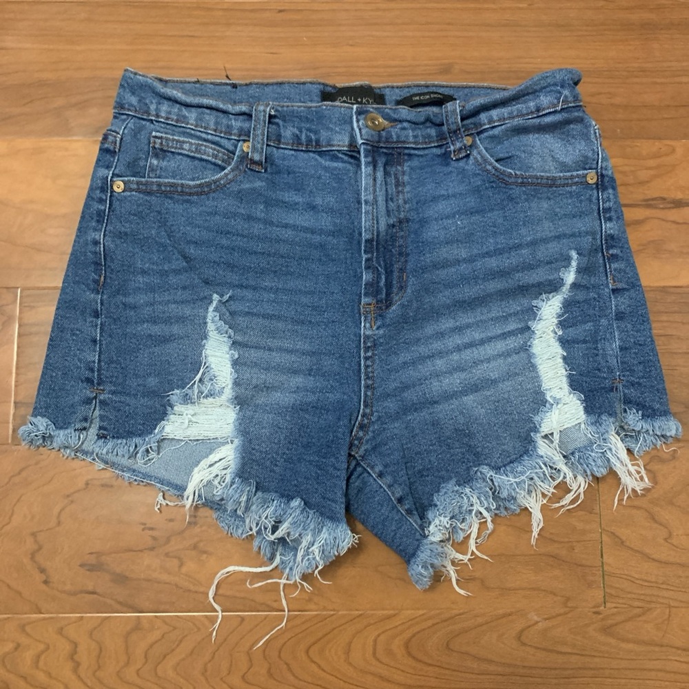 high waisted icon jean shorts